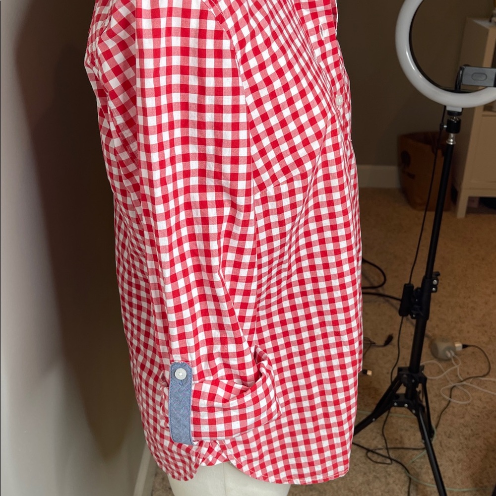 Tommy Hilfiger Red Gingham Button Down Shirt size M - Picture 4 of 6